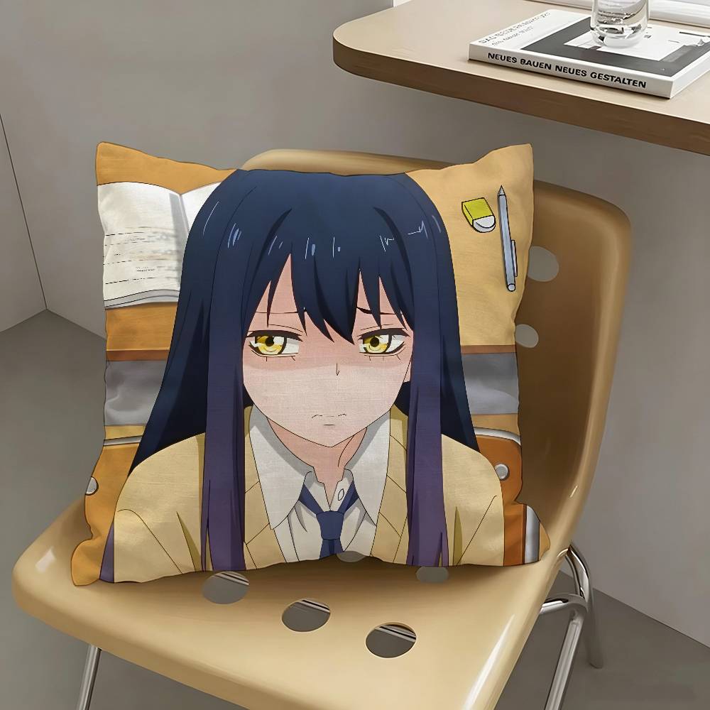 1pc Miko Yotsuya Mieruko-chan Pillow Case Fashion Square Pillowcase Bedroom Sofa Room Ins Decoration Leisure
