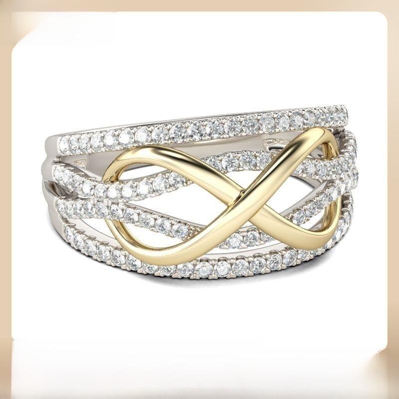 

Gold-Plated Two-Color Fashion Rings for Women Size 7