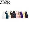 Zbzr Autumn New Women Clothes Western Style Fashion Silk Satin Texture Elegant Neck Collar Top 3203317