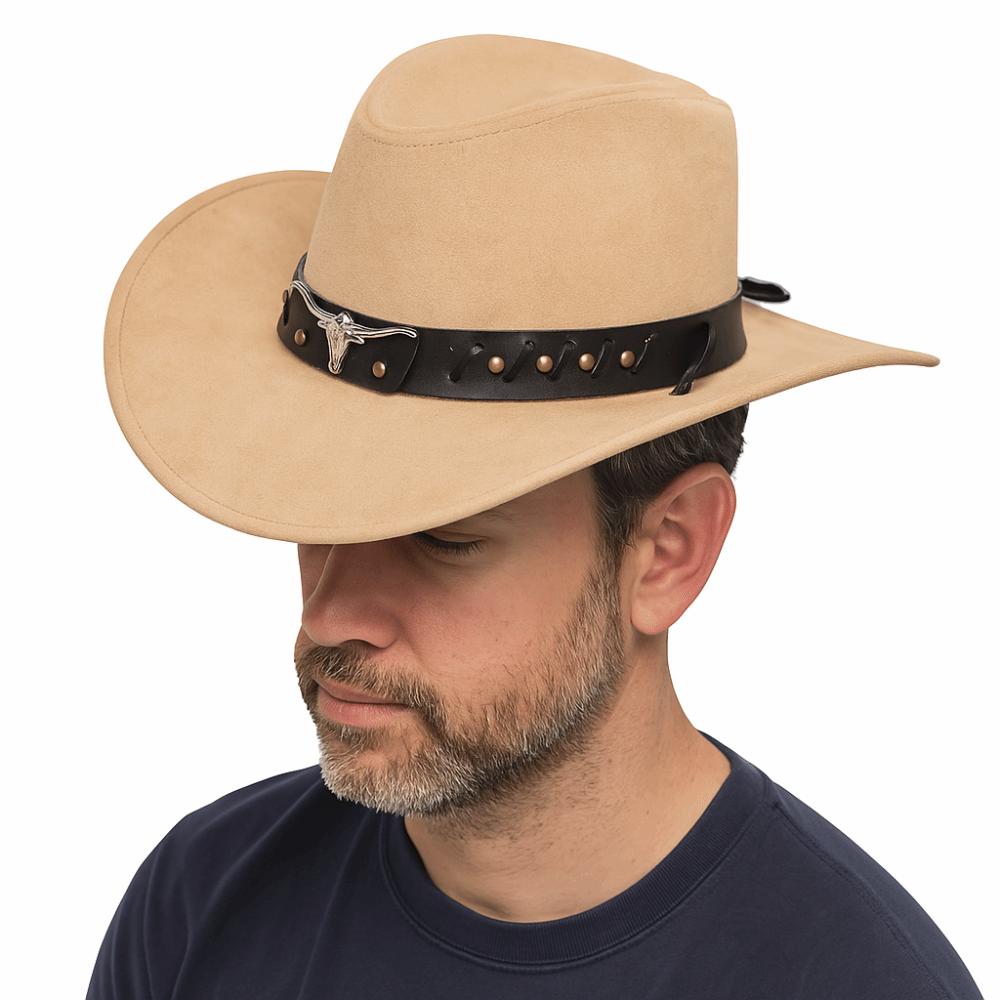 Cow Head Western Cowboy Hat Ethnic Style Visor Caps Cool Cowgirl Jazz Hat  Outdoor