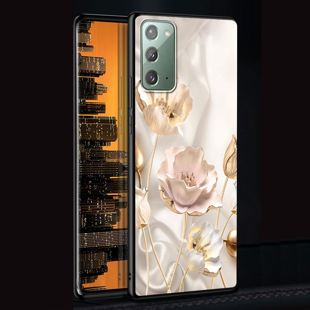 

Rose Love Heart Gold Case for Samsung Galaxy Note 20 Ultra 10 Plus 9 8 TPU Phone Cover Note 10 Lite Soft Shell Funda Capa Samsung Note 8