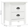 VidaXL Table de chevet Hill Blanc 46x35x49,5 cm Bois de pin solide 288904