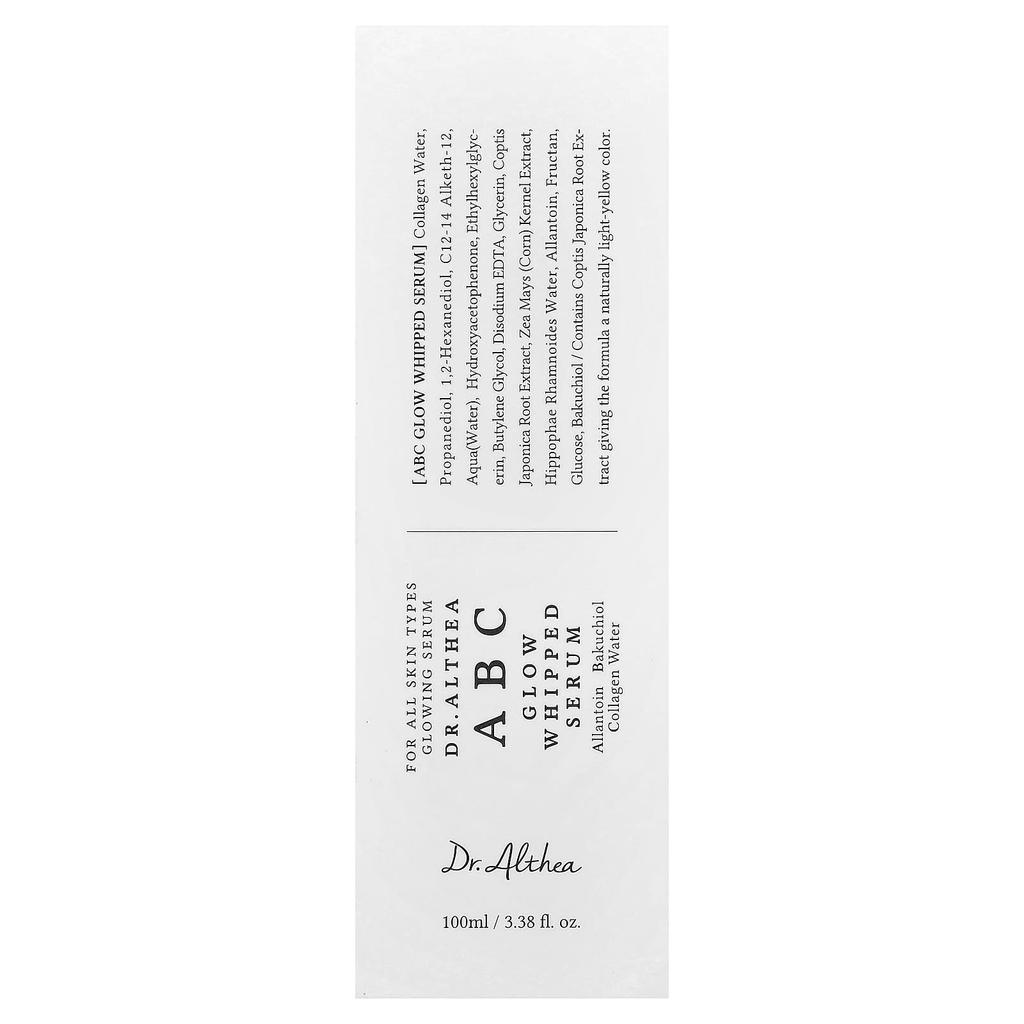 Dr. Althea, Alphabet Glow Whipped Serum, Suitable for All Skin, 100ml (3.38 fl oz)