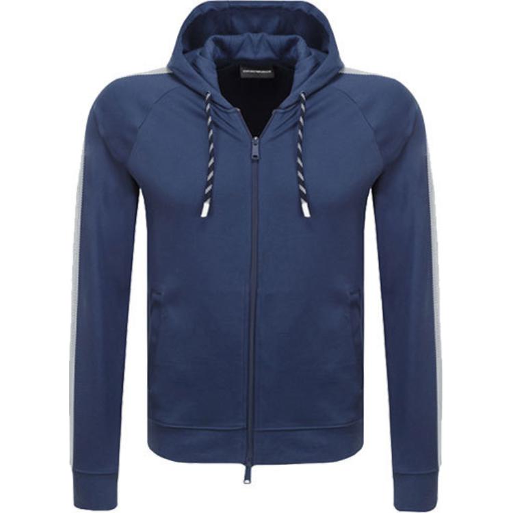 Emporio Armani Hooded Drawstring Zip-Up Jacket Men jackets Dark-Blue 3Z1M64-1JSQZ-0909 S