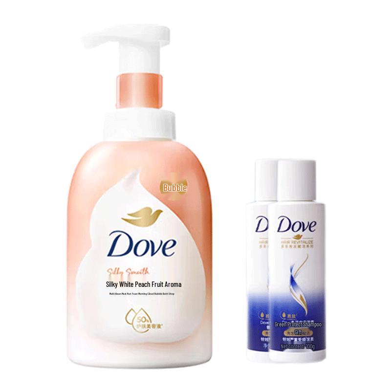 Dove White Peach Foaming Shower Mousse & Shampoo Set
