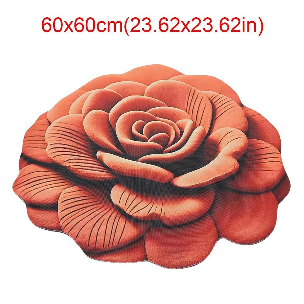 Special-shaped Flower Carpet Soft Non-slip Bathroom Floor Mat Absorbent 60x60cm/100x100cm Peony Floor Mat