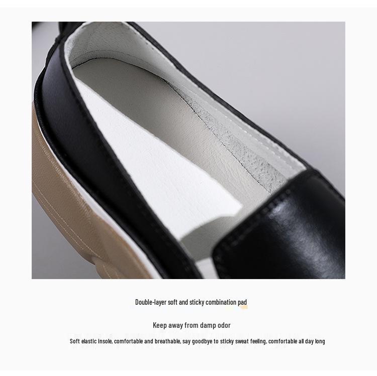 2022 Autumn Women's Ultra-Fiber Thick Sole White Casual Loafers with Color Blocking for Pregnancy