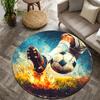 Dynamic Football Theme Flannel-printed round floor mats are slip-resistant Suitable living room bedroom terrace garden carpets