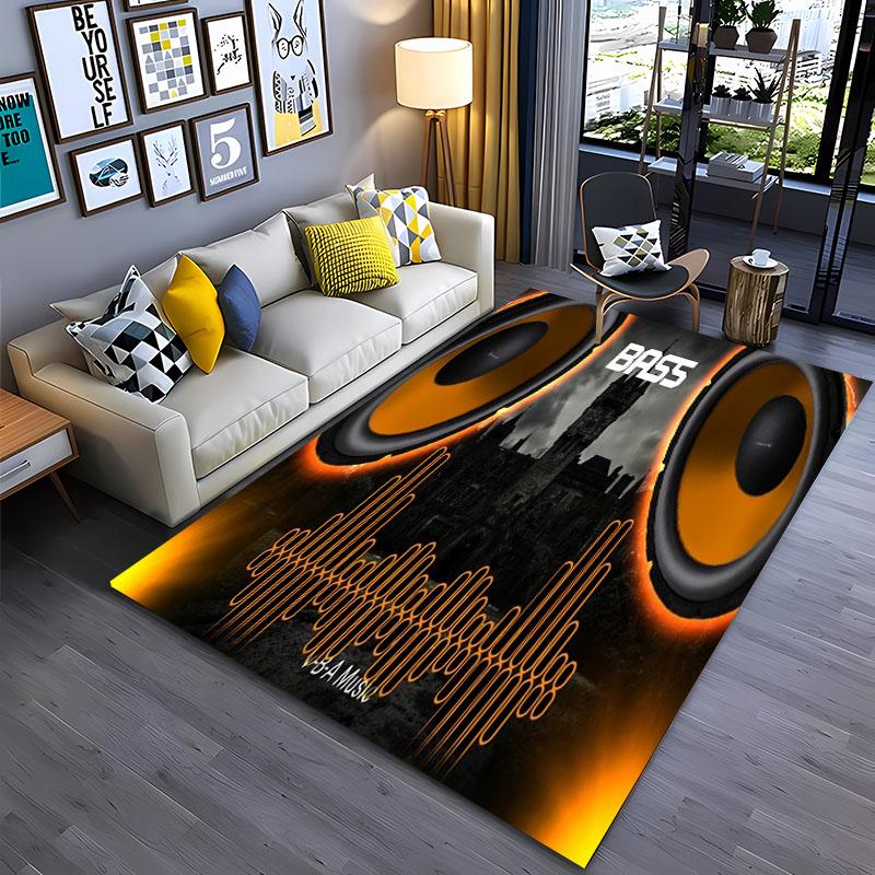 Cool Bass Sound 3D Printing Area Carpets for Home Living Room Children's Bedroom Sofa Doormat Kitchen Floor Rugs Anti-slipDecor