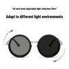 ND9 Adjustable Sunglasses Men and Women Rotating Light-reducing Sunglasses Personalized Fashion Round Frame Polarized Sunglasses