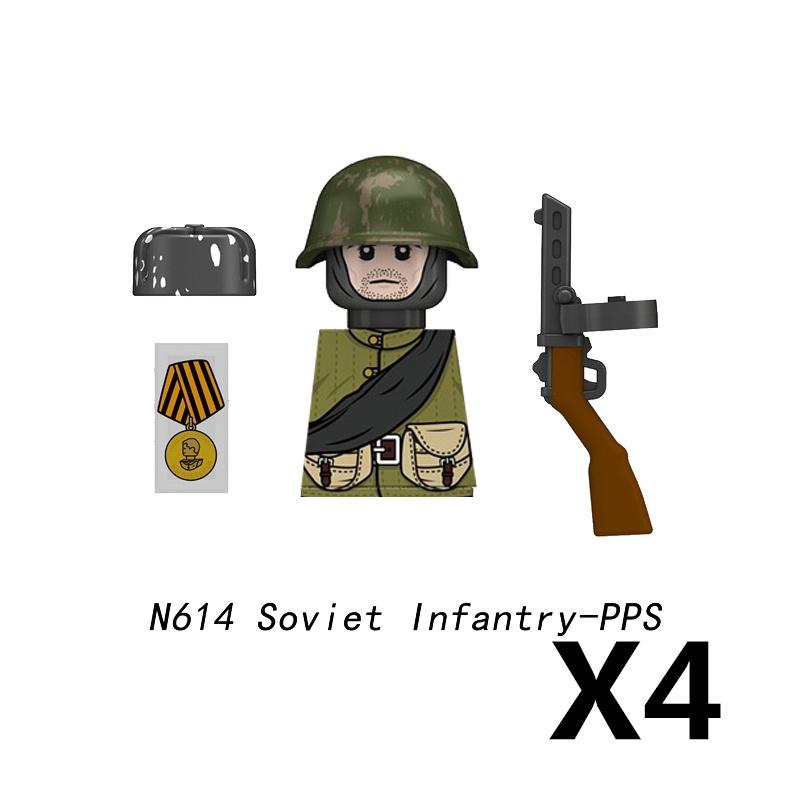 Military Soldier Figure Building Blocks British US French Army Weapons 101 Airborne Division Officer Infantry M1 Toys Gifts D126