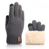 New Men's Warm Full Finger Gloves Winter Touchscreen Plus Fleece Gloves Men Women Thickening Wool Knitted Cycling Driving Gloves