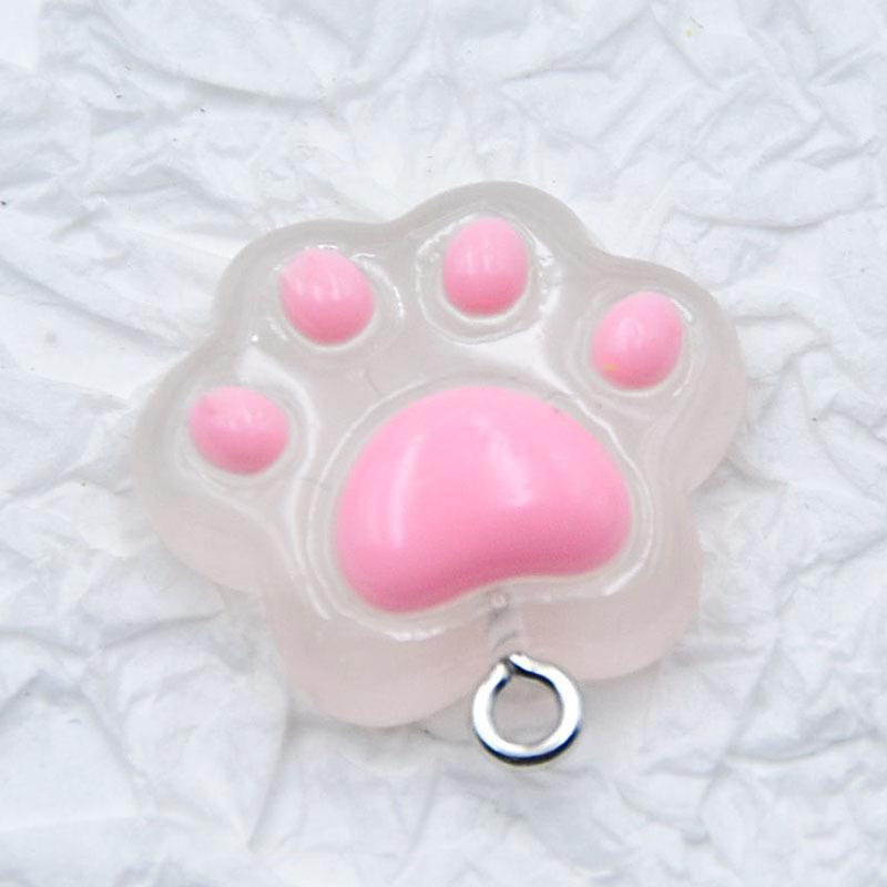 Luminous Resin Kitten Paw Pendant Charm Jewelry Accessory