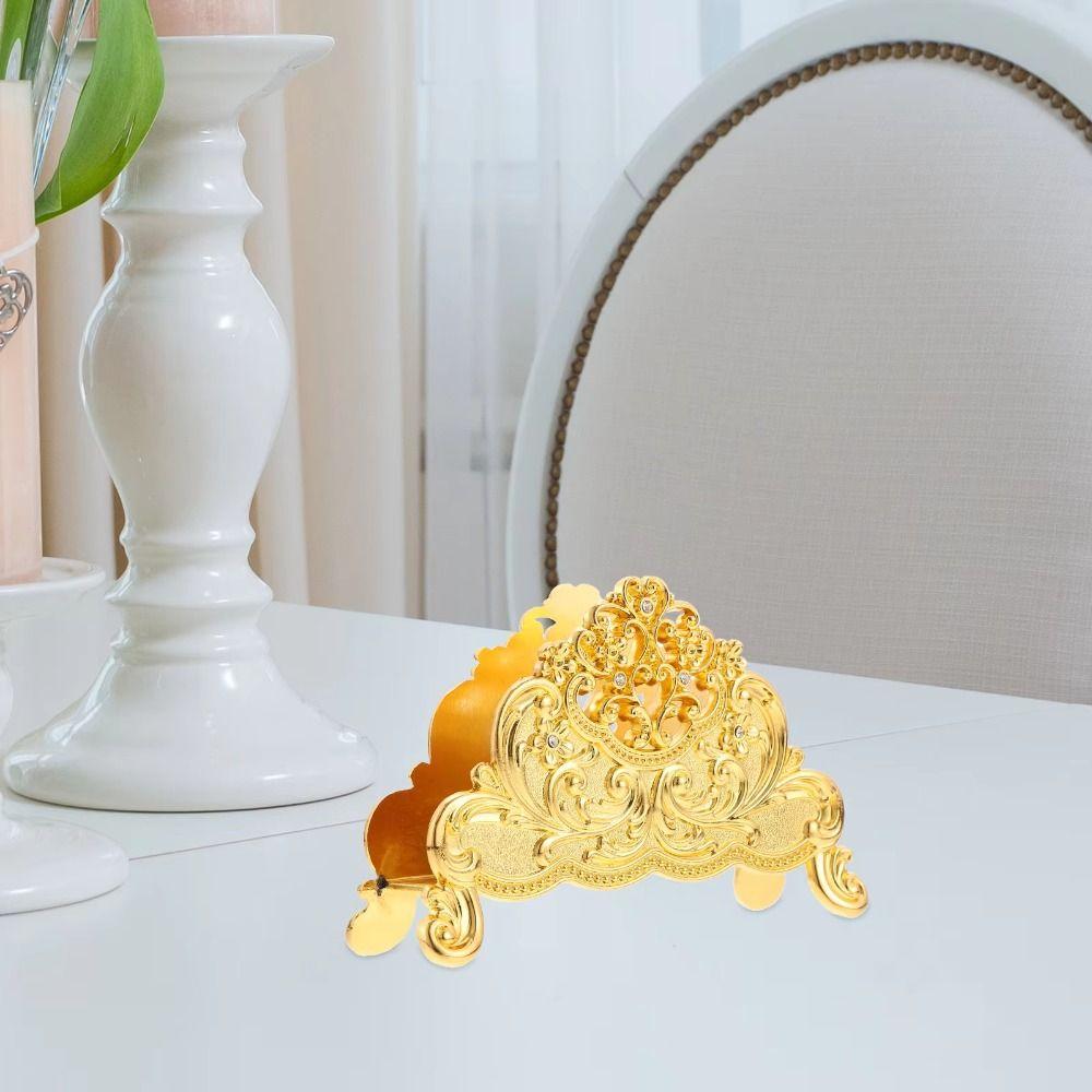 European Style Metal Paper Dispenser Zinc Zinc Zinc Alloy Gold Tissue Box Shiny Napkin Holder  Coffee Shop