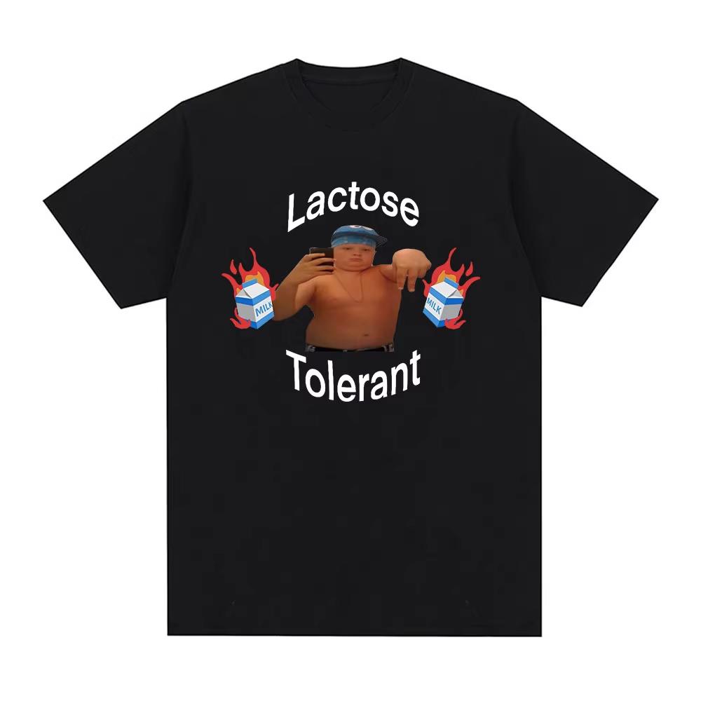 Summer Hot Sale Lactose Tolerant Unisex Unisex Graphic Print Tshirt Y2k Unisex Unisex Vintage Top Hip Hop Streetwear Oversized Tshirt
