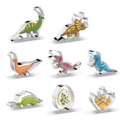 8/12Pcs Cookie Cutters Set Cute Dinosaur Shape Biscuit Mold Kids Dinosaur Theme Birthday Party Supplies