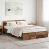 Bed Frame with Headboard Reclaimed Wood 135 x 190 cm Engineered Wood