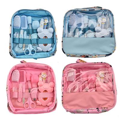 13-Piece Baby Care Set: Cloth Bag, Nasal Aspirator, Nail Clipper, Cartoon Design, Daily Cleaning Essentials