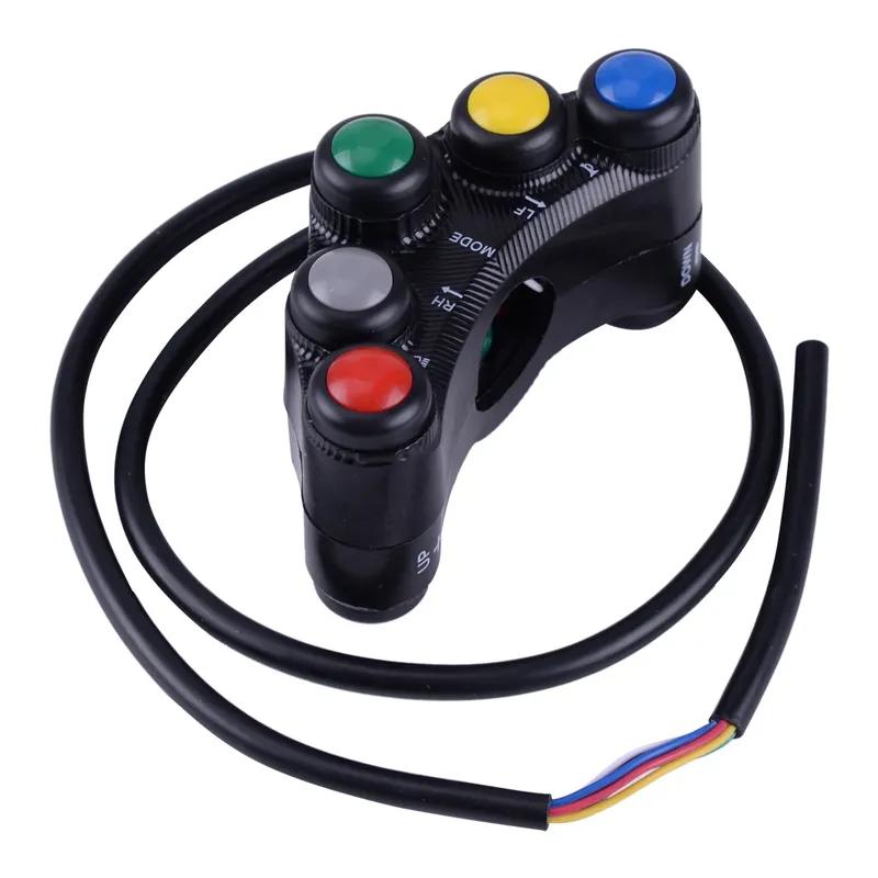 7 Buttons Multifuction ATV Motorcycle Control Switch Assembly 22mm Handlebar Moment/Latching Superior