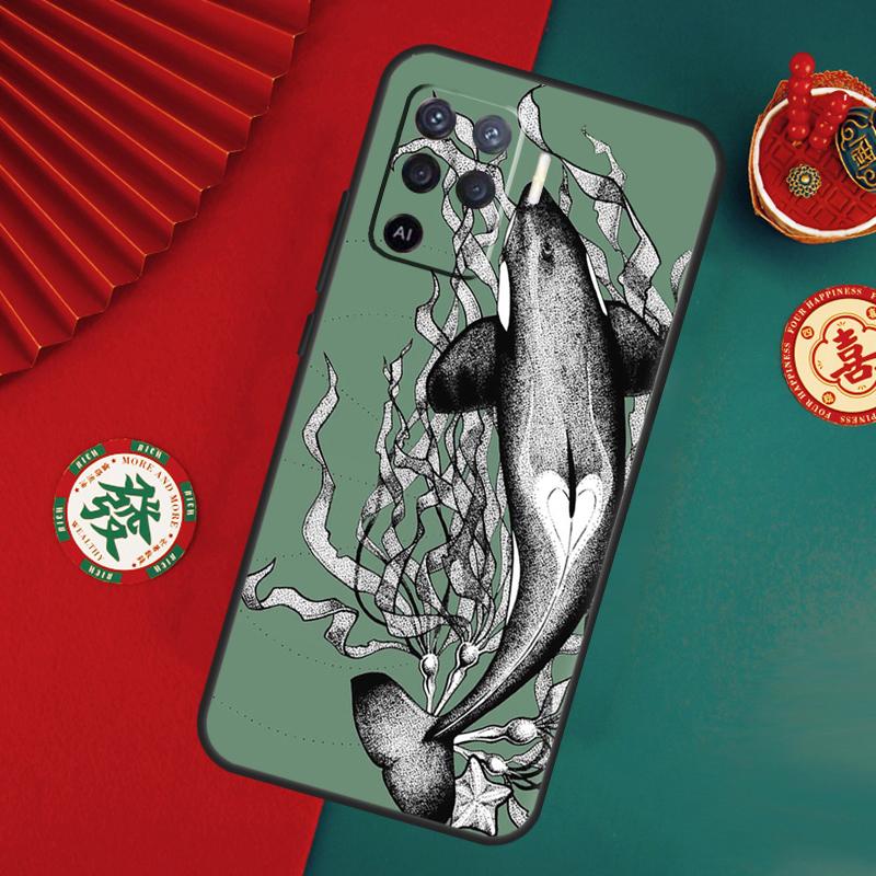 Orcas Whale Case For Oppo A76 A16 A96 A17 A60 A40 A80 A98 A58 A78 A18 A38 A57 A74 A54 A94 A15 A5 A6 Pro