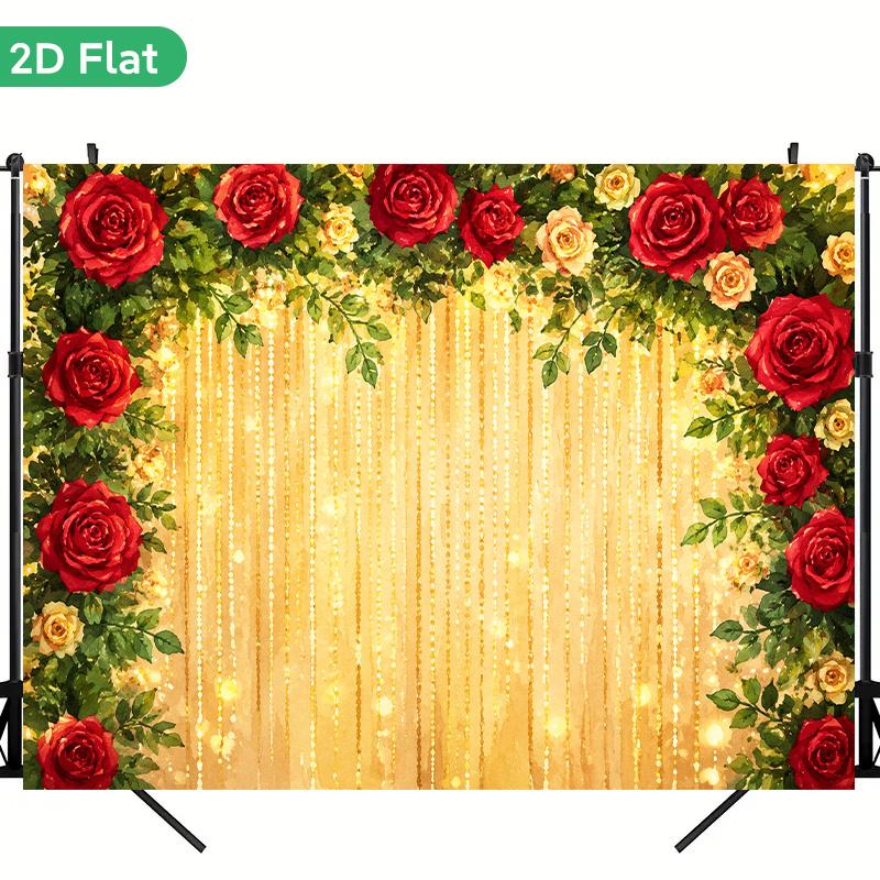 1Pcs Rose Golden Background Decoration Background Winter Backdrop Decorations For Photo Studio Photo Booth Christmas Party