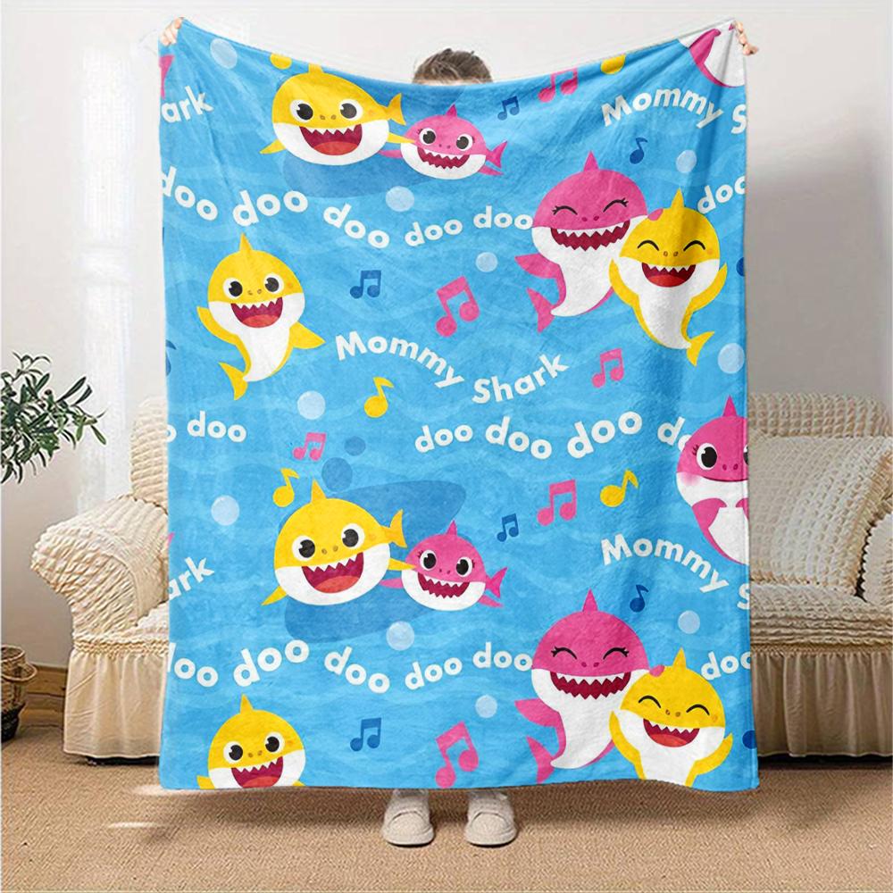 Shark Theme Printed Blanket - Perfect for Couch, Bed, Travel & Outdoor Use | Machine Washable, Cozy & Durable.