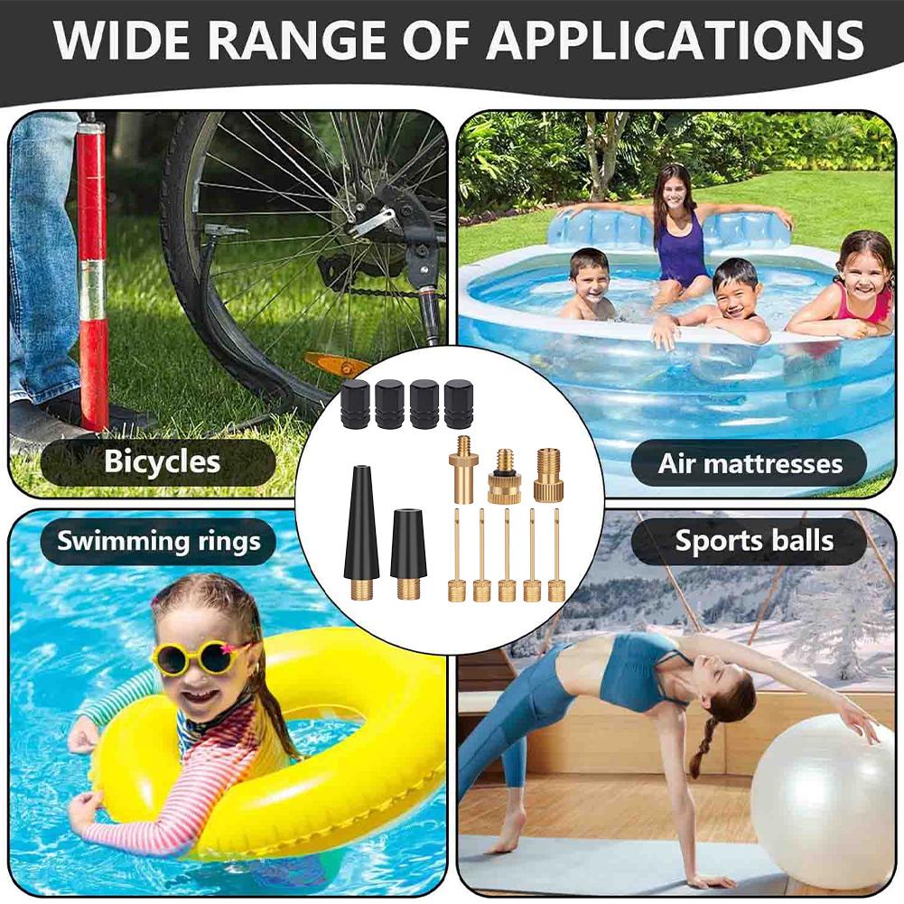 Bicycle Valve Adapter Set Portable Schrader Valve Adapter Nozzle Inflation Kit for Sports Balls Bikes Inflatable Device