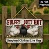 Puffed Up Butt Hut Funny Chicken Coop Metal Sign - Vintage Rustic Farmhouse Wall Art Decor for Porch, Kitchen, Barn & Bar