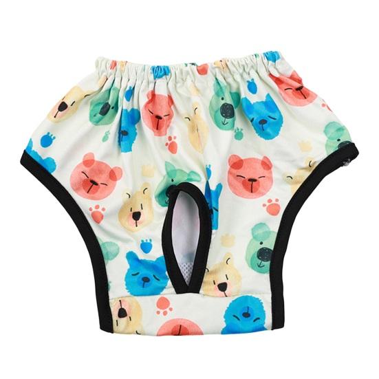 Yousheng Pet Menstrual Pant Female Dog Diaper Shorts Sanitary Pants Elastic Physiological Panties Cartoon Pattern Breathable Puppy