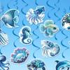 12pcs Paper Hawaiian Spiral Hanging Tag Waterproof Ocean Theme Pendant  Party Favors