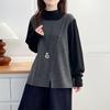 2025 Autumn/Winter Plus Size Mousse Velvet Stand Collar Slimming Long Sleeve Top