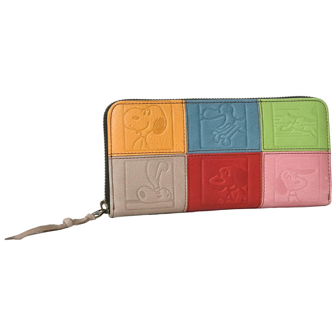 

73490 Snoopy Long Wallet with Round Zipper 75th Anniversary Limited Patchwork Multicolor [Peanuts] Closure, Edition, Character, Women s,