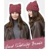 Stretch Knitted Beanie Cat Ear Thermal Beanie Fashion Skull Cap  Winter