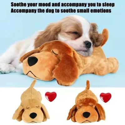 Smart  Fleece Pet Love Snuggle Dog Heartbeat Stuffed Toy Comfortable Dogs Toy For Anxiety Relief Doggy Behavioral Training Aid