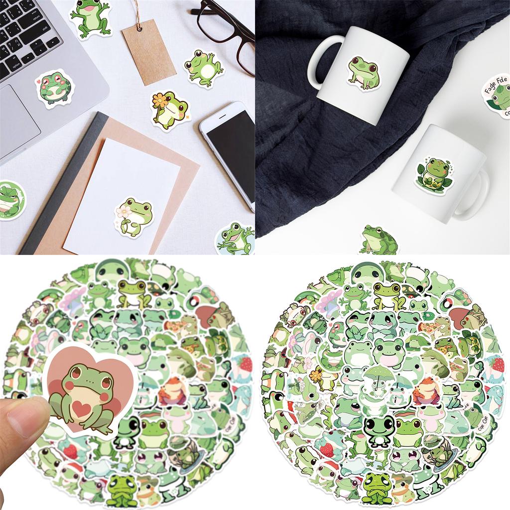 100Pcs Froggy Stickers Cartoon Animal Stickers for Journal Planner Pen Case Children Stickers for Rewarding Scrapbooking
