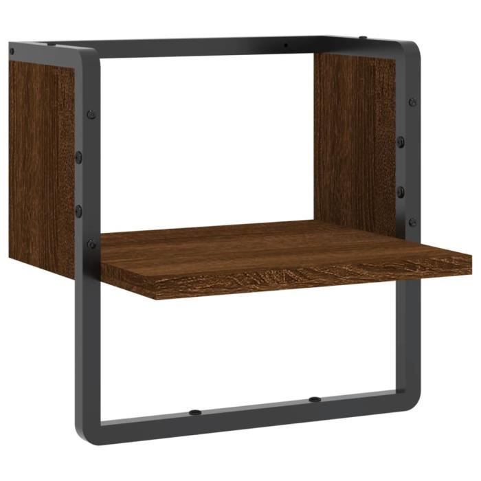 VidaXL Étagère murale avec barre chêne marron 30x25x30 cm 836282