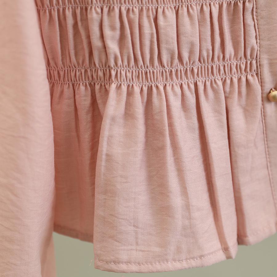 Hanfeng Dámská letní košile s volánky a rozšířenými rukávy