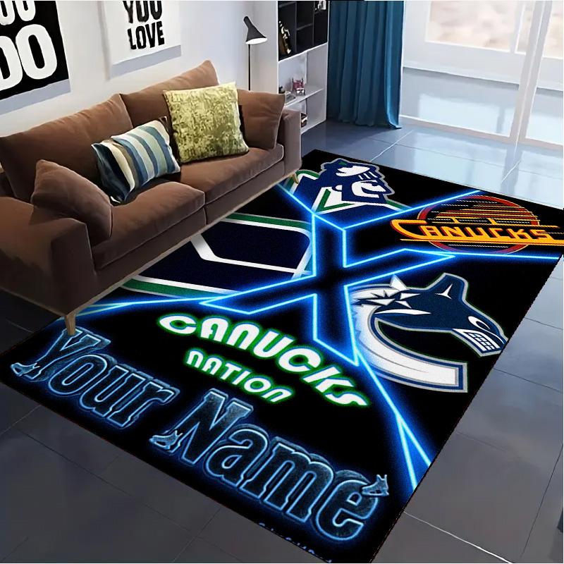 Name Custom Vancouver Canucks logo Carpet Rug for Living Room Bedroom Home Sofa Decoration,Kids play Non-slip Floor Mat