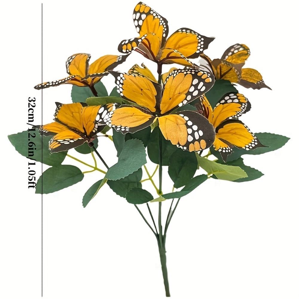 Vibrant Artificial Butterfly Flower Arrangements - Multi-Color Plastic Blooms for Indoor/Outdoor, Window Box, Pot & Party Decor