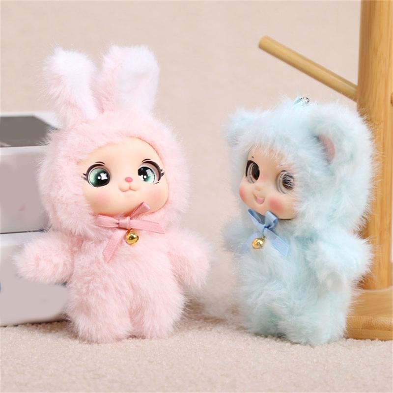 Cartoon Soft Doll Keychain With PP Cotton Filling For Keys Bags And Backpacks Multiple Color Trendy Car Decoration