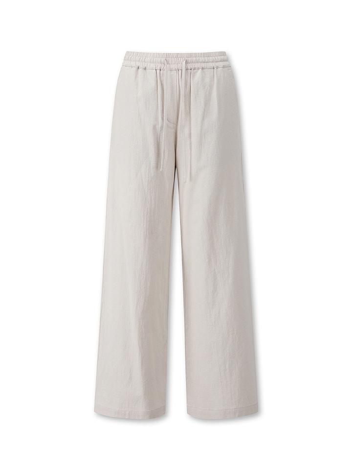 TOPTEN Women'S) Linen-Like Wide Elastic Waist Pants_Msf2Pp2602 (A Type)