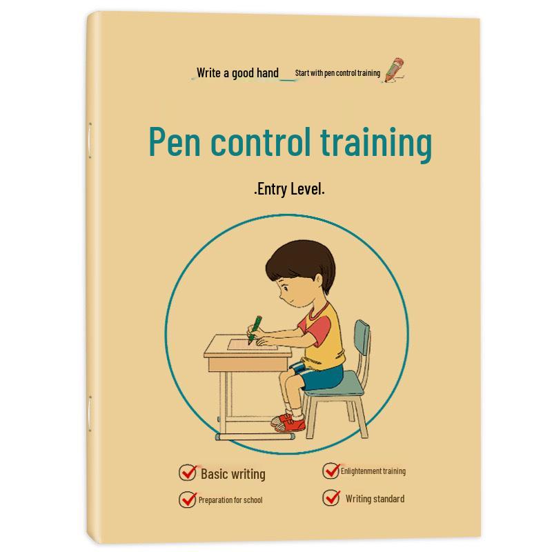 Red Copybook for Kindergarten: Beginner Writing Stroke Order Practice Pad with Cowhide Cover for Pen Control Training