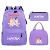 Demon Hunters Printed Children's Backpack Three-piece Campus Fashion Primary and Secondary School Students Large Capacity School Bag