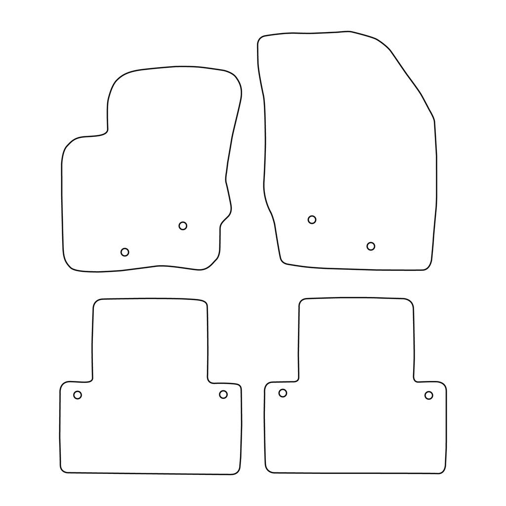 [Blm]Vl002 Black - Set Of Velour Floor Mats To Fit Volvo Xc90 I 2002-2014 - Black Trim