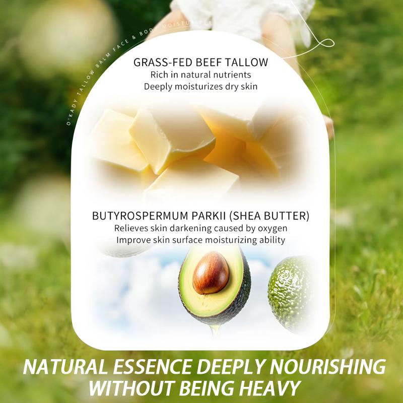 Okady Soft Texture Natural Vegan Tallow Skincare 150G Beef Tallow Moisturizer Body & Face Tallow Cream