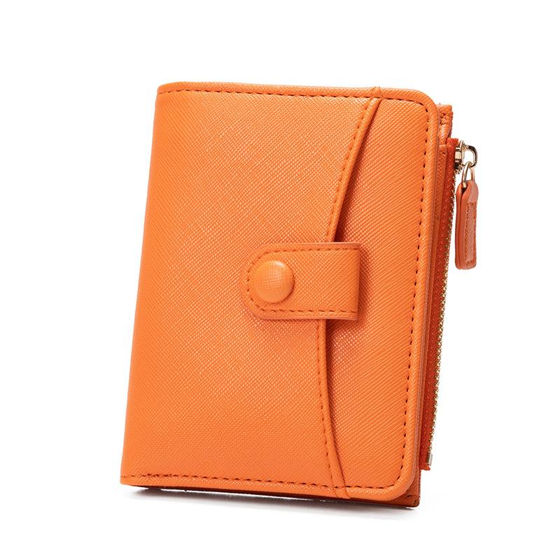 short wallet women's new model, cross pattern zipper buckle women's wallet, multi-card small wallet