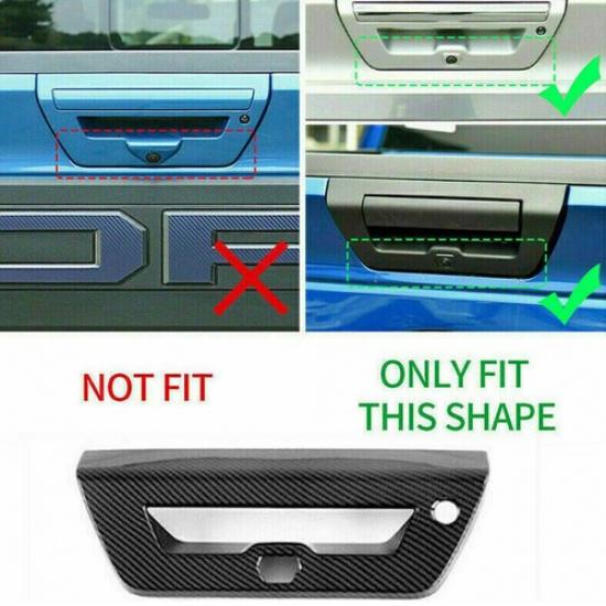 Carbon Fiber Rear Tailgate Door Handle Bowl Cover Trim For Ford F-150 2015-2017
