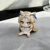 Kawaii Kal Tsit Elf Girl Figure with Cat Ears Twin Braids Sitting PVC Collectible Desktop Ornament Toy