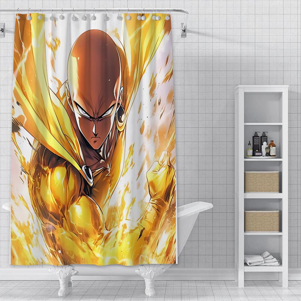 One Punch Man Shower Curtain Waterproof Polyester Fabric Paint Colorful Bath Curtains Home Bathroom Decor Curtain With Hook