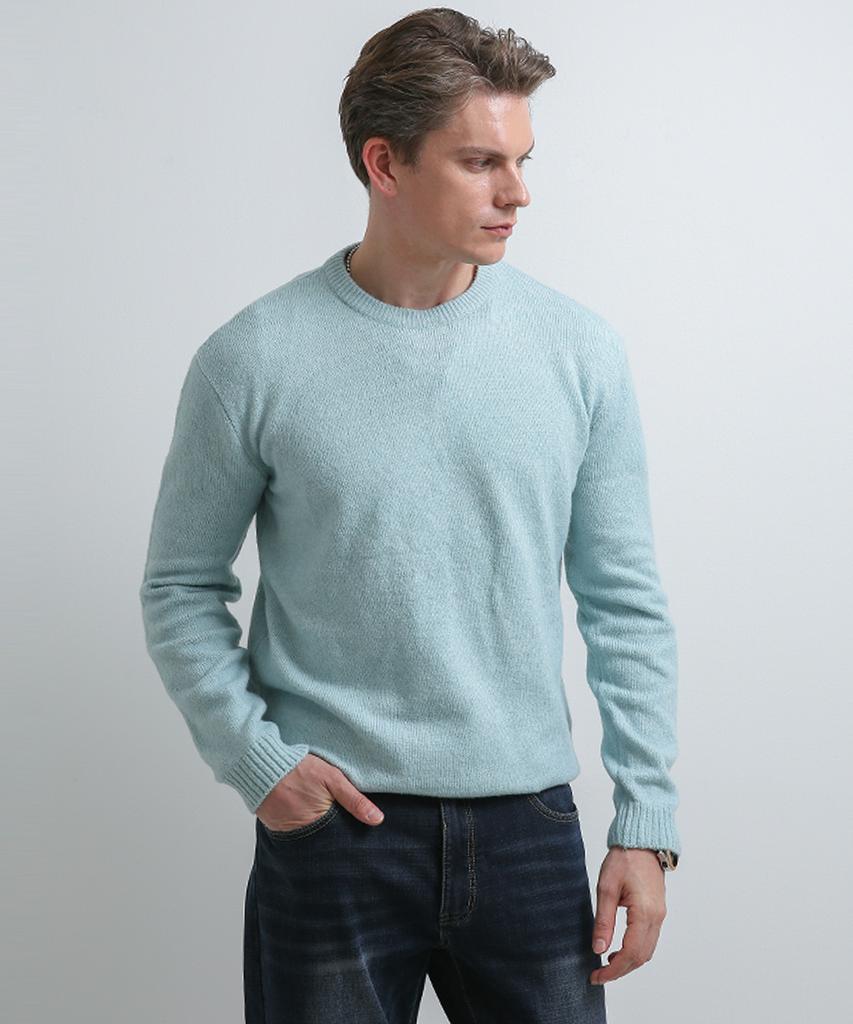 Seuteulaikeu Fine Blend Classic Crew Neck Knit (Mint Blue)